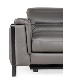 2-zit met 2 elektr. relaxen EMINENCE - Grijs leder C-REL-EMI-HKS1
