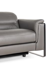 2-zit met 2 elektr. relaxen EMINENCE - Grijs leder C-REL-EMI-HKS1