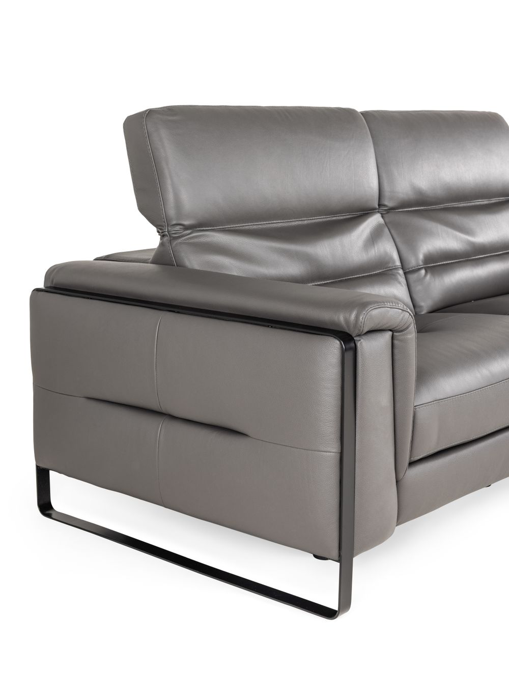 2-zit met 2 elektr. relaxen EMINENCE - Grijs leder C-REL-EMI-HKS1