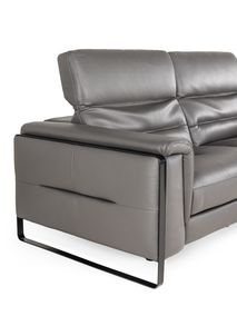 2-zit met 2 elektr. relaxen EMINENCE - Grijs leder C-REL-EMI-HKS1