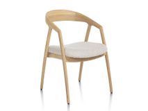 Armstoel DANTE - Massief eikenhout/Grijze stof XOO 48684CRE