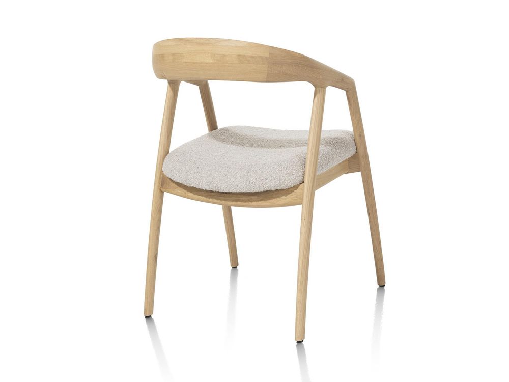 Armstoel DANTE - Massief eikenhout/Grijze stof XOO 48684CRE