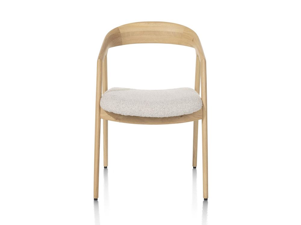 Armstoel DANTE - Massief eikenhout/Grijze stof XOO 48684CRE