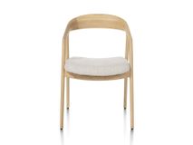 Armstoel DANTE - Massief eikenhout/Grijze stof XOO 48684CRE