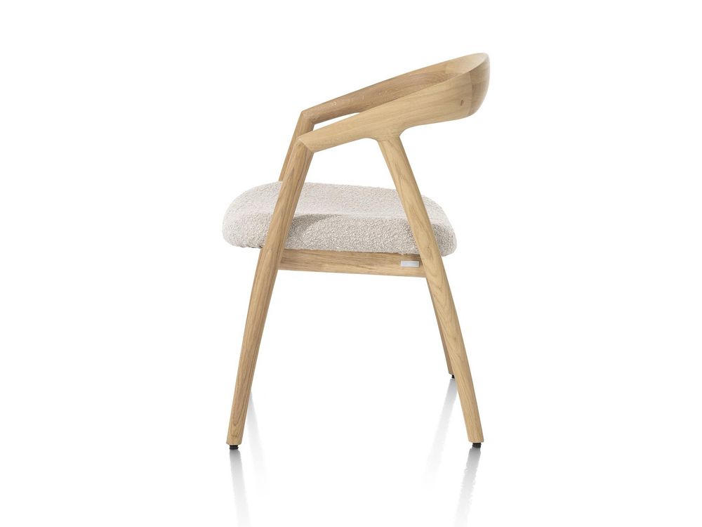 Armstoel DANTE - Massief eikenhout/Grijze stof XOO 48684CRE