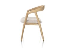 Armstoel DANTE - Massief eikenhout/Grijze stof XOO 48684CRE