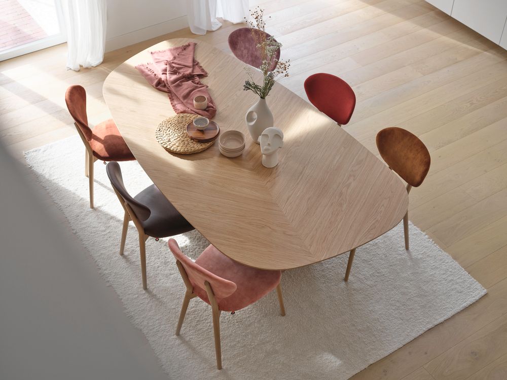 Eetkamertafel DOLMEN - Fineer chevron MOB-81-000060-E45