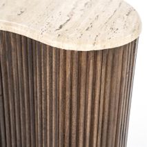 Bijzettafel MARI - Mangohout/Travertijn ELO 95748