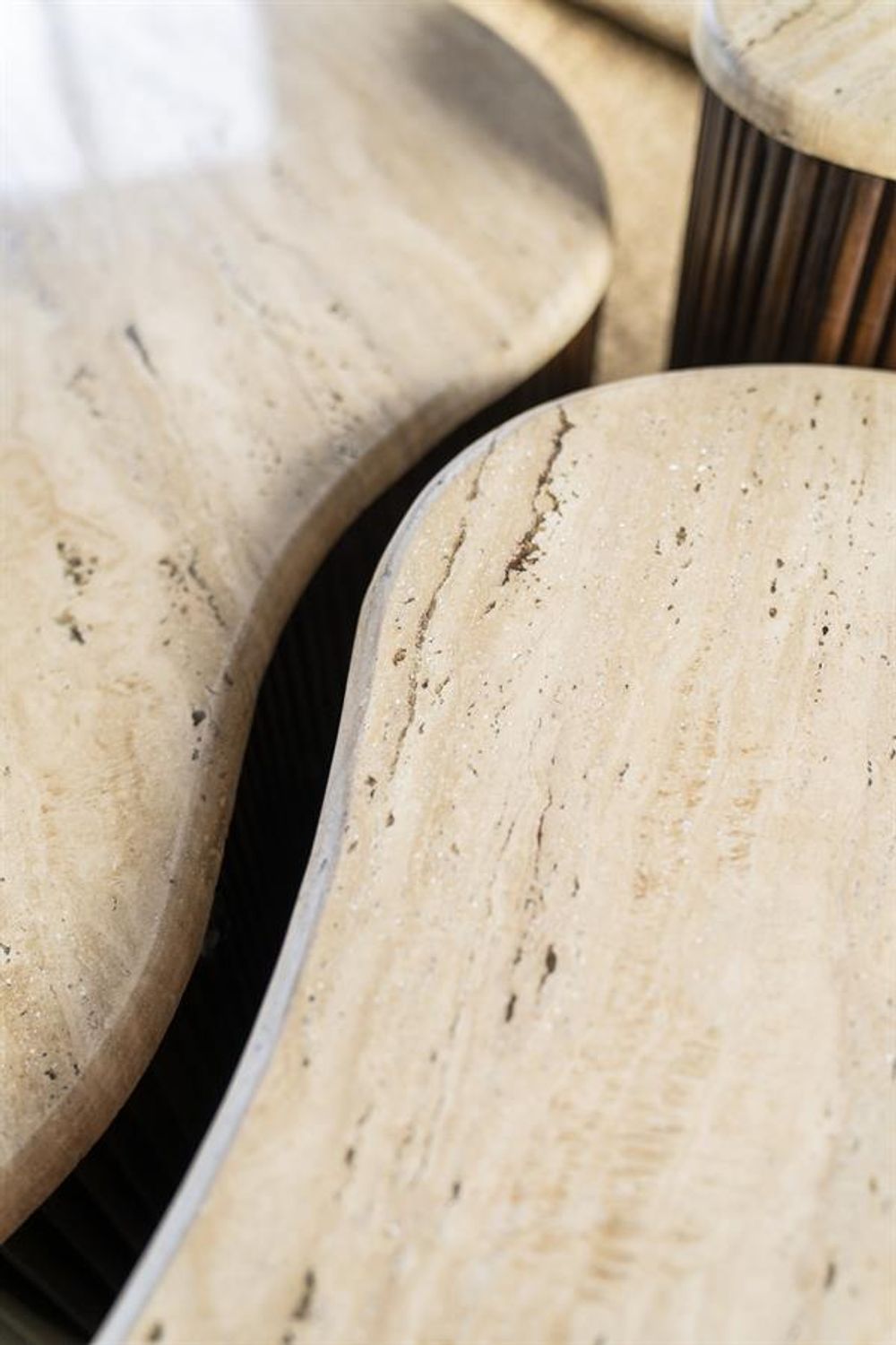 Bijzettafel MARI - Mangohout/Travertijn ELO 95748