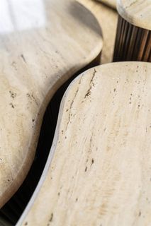 Bijzettafel MARI - Mangohout/Travertijn ELO 95748