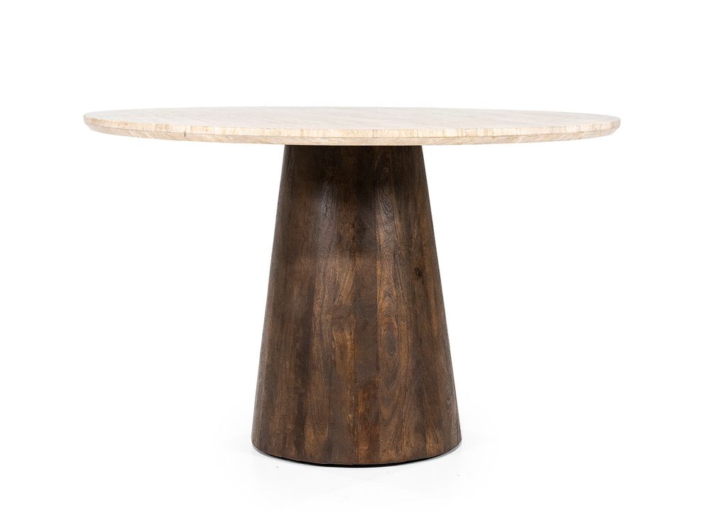 Eetkamertafel AIKIN - Mangohout/Travertijn ELO 95811