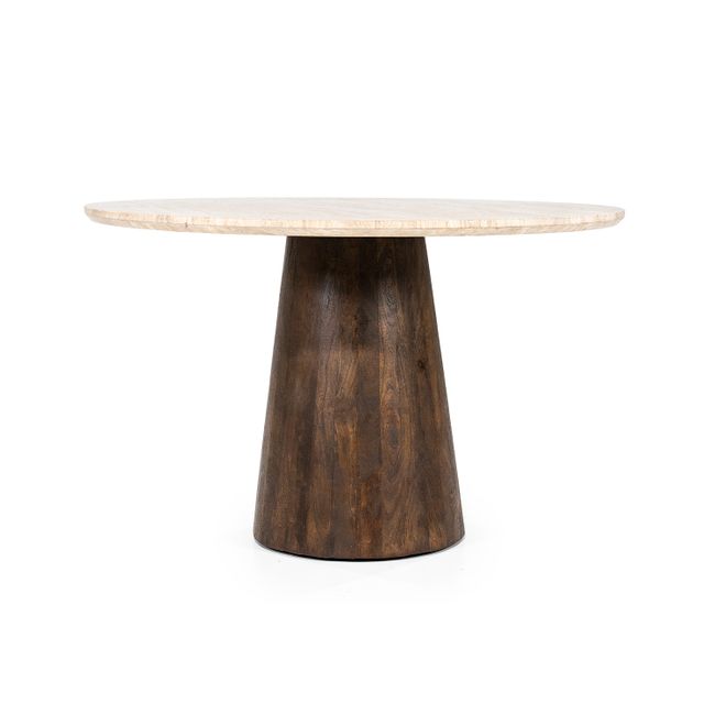 Eettafel AIKIN - Mangohout/Travertijn