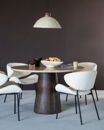 Eetkamertafel AIKIN - Mangohout/Travertijn ELO 95811