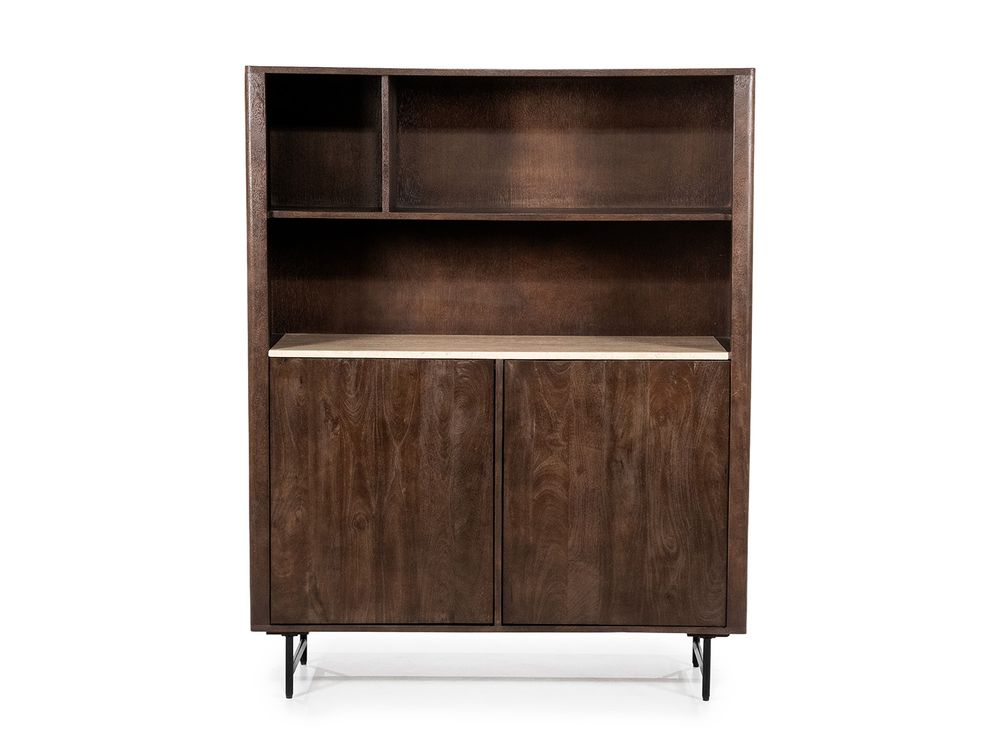 Boekenkast LIO - Mangohout/Travertijn ELO 95905