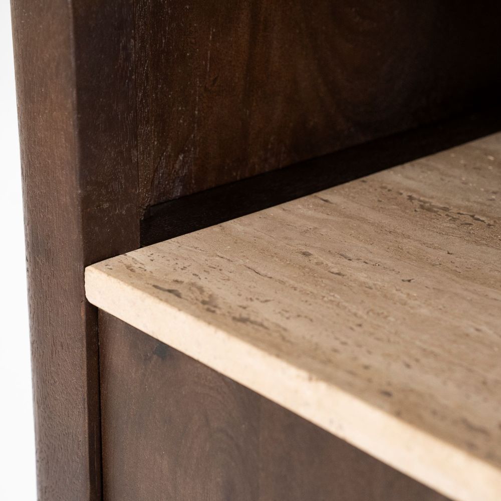 Boekenkast LIO - Mangohout/Travertijn ELO 95905