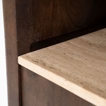 Boekenkast LIO - Mangohout/Travertijn ELO 95905