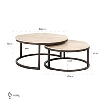 Set 2 salontafels AVALON - Travertijn RMD 7662