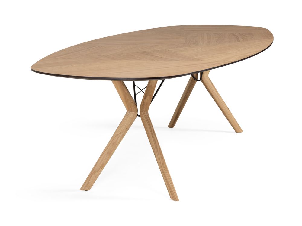 Eetkamertafel ECLIPSE - Eikenfineer / zwart metaal MOB-67-001270-E11