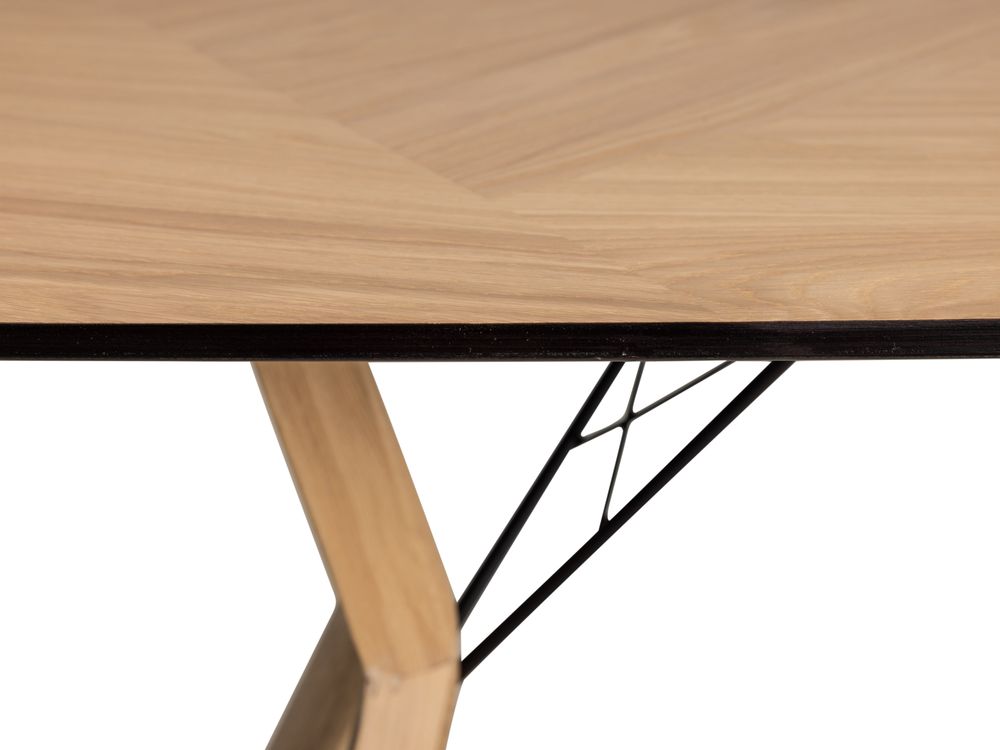 Eetkamertafel ECLIPSE - Eikenfineer / zwart metaal MOB-67-001270-E11