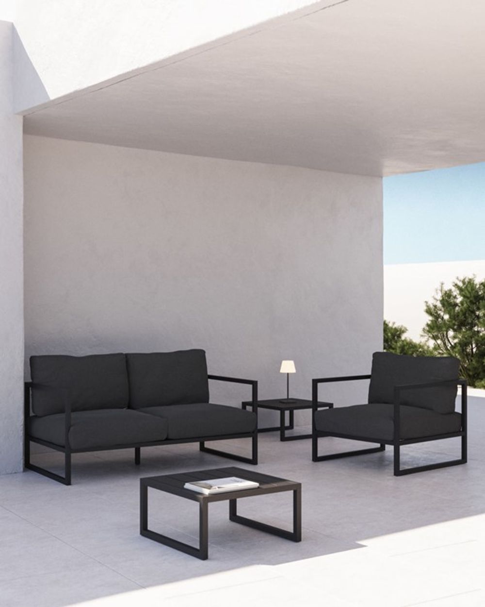 Loungeset COMOVA - Zwart C-KAV-CO-LS1