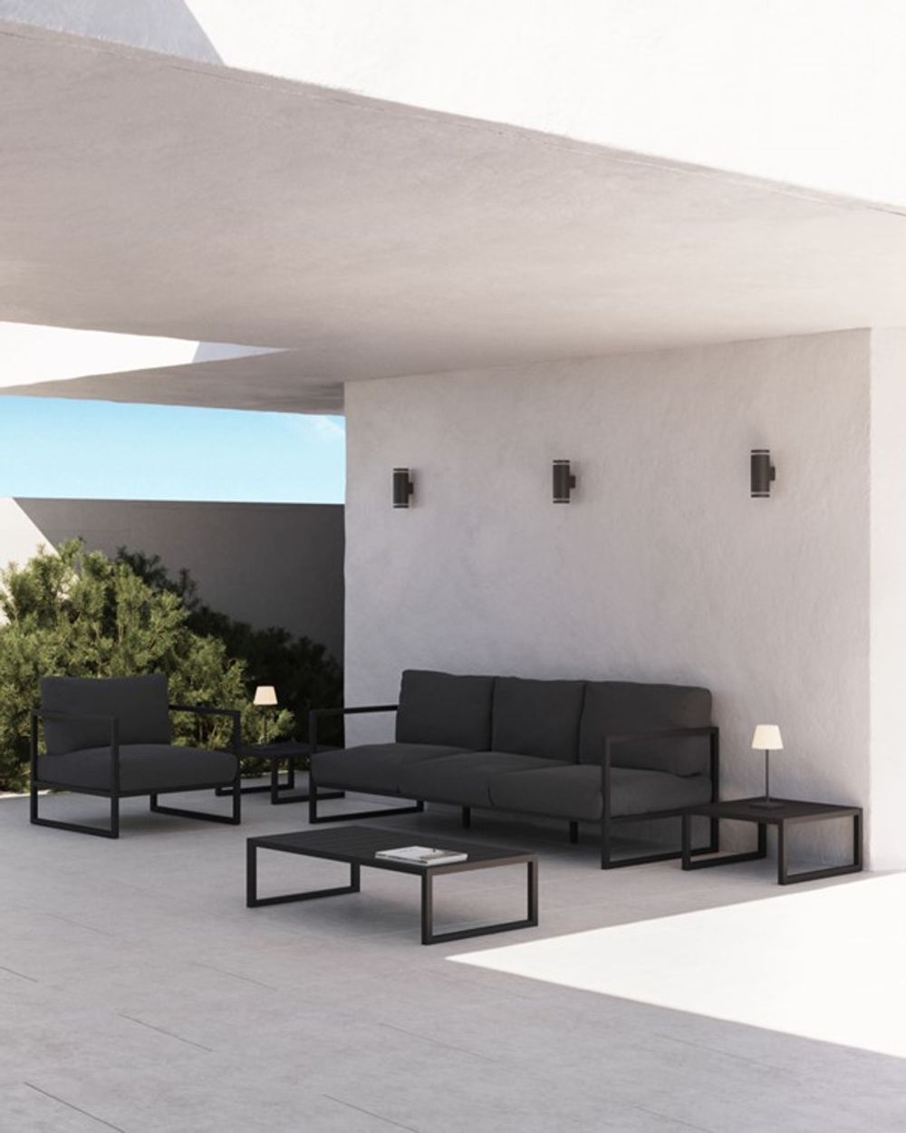 Loungeset COMOVA - Zwart C-KAV-CO-LS1