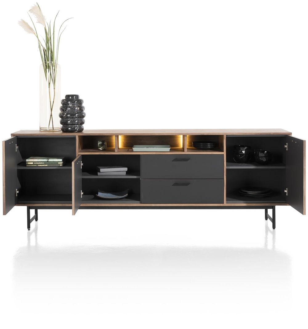 Eetkamer TORANO - Walnootfineer/Zwart C-XOO-TOR-EK1