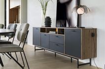 Eetkamer TORANO - Walnootfineer/Zwart C-XOO-TOR-EK1