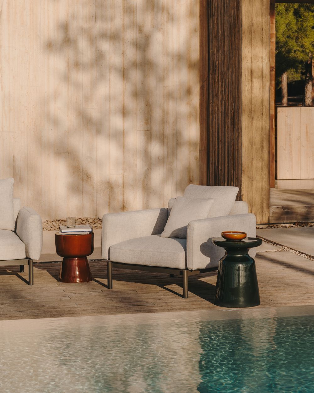 Modulaire buitenfauteuil SORELLS - Beige/Groen KAV J1600031FZ02