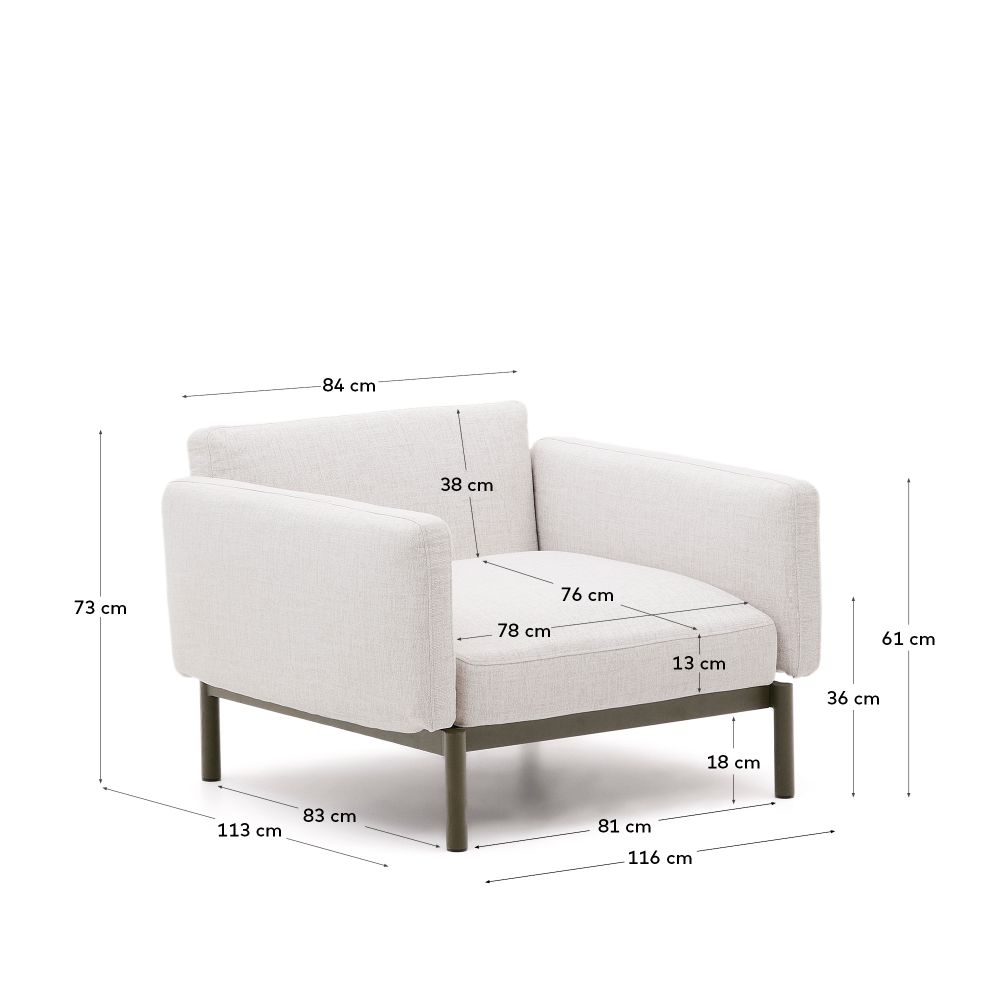 Loungefauteuil SORELLS - Beige/Groen KAV J1600030FZ12