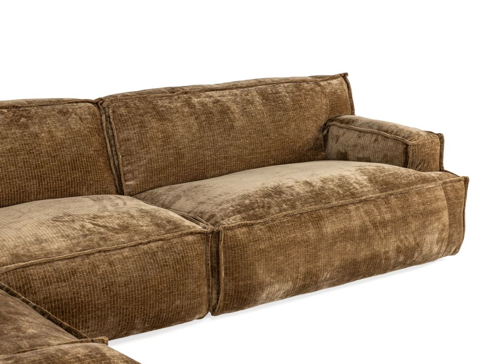 Hoeksalon PLATANI - Bruin ribfluweel C-ESS-PL-HKS1