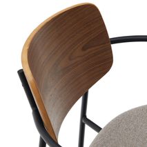 Stoel MAUREEN - Walnootfineer / Grijs KAV CC6028KY85