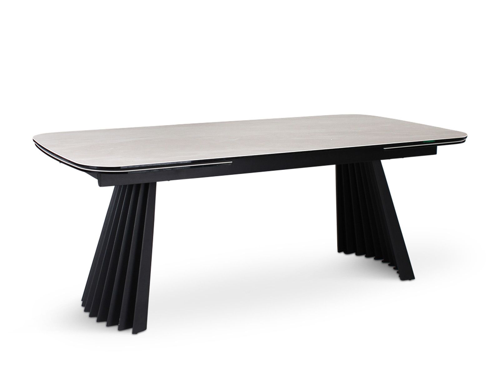 Uitschuifbare tafel PAYA - Beige keramiek