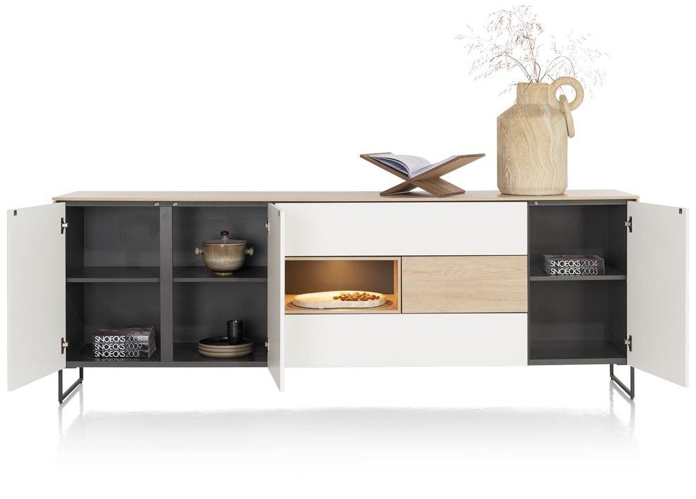 Dressoir LINDFIELD - Wit/Eikenlook XOO 51555LNO