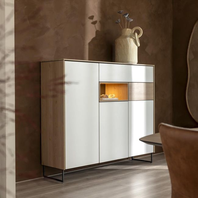 Dressette LINDFIELD - Wit/Eikenlook