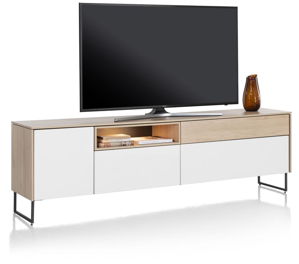 Tv-meubel LINDFIELD - Wit/Eikenlook XOO 51561LNO