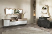 Tv-meubel LINDFIELD - Wit/Eikenlook XOO 51561LNO