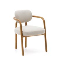 Armstoel MELQUI - Massief eikenhout/Beige KAV 100001JJ12