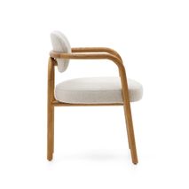 Armstoel MELQUI - Massief eikenhout/Beige KAV 100001JJ12