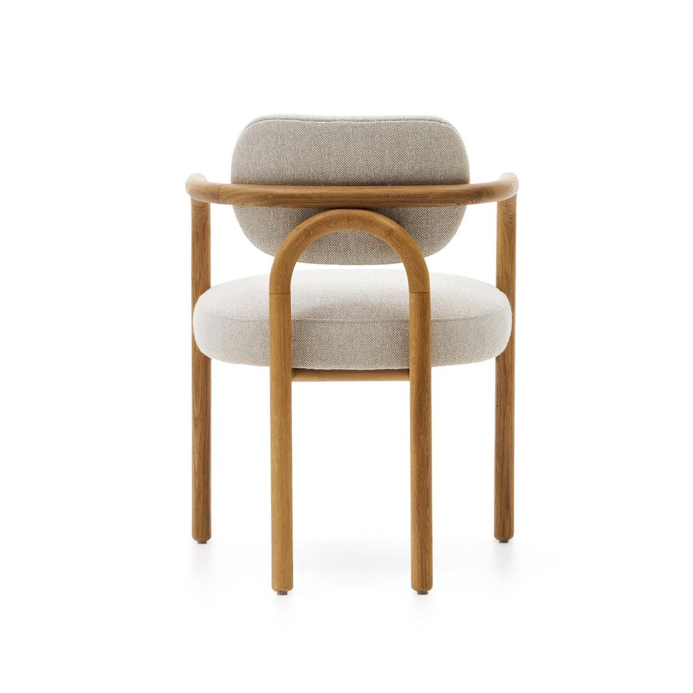 Armstoel MELQUI - Massief eikenhout/Beige KAV 100001JJ12