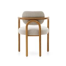 Armstoel MELQUI - Massief eikenhout/Beige KAV 100001JJ12