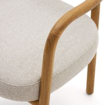 Armstoel MELQUI - Massief eikenhout/Beige KAV 100001JJ12