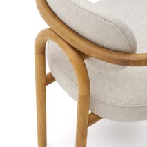 Armstoel MELQUI - Massief eikenhout/Beige KAV 100001JJ12