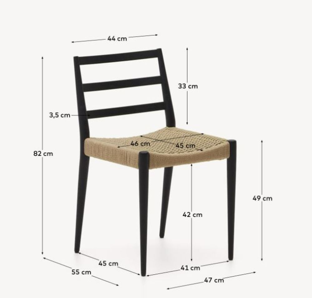 Stoel ANALY - Massief eikenhout/Zwart KAV C0100127CP46