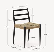 Stoel ANALY - Massief eikenhout/Zwart KAV C0100127CP46