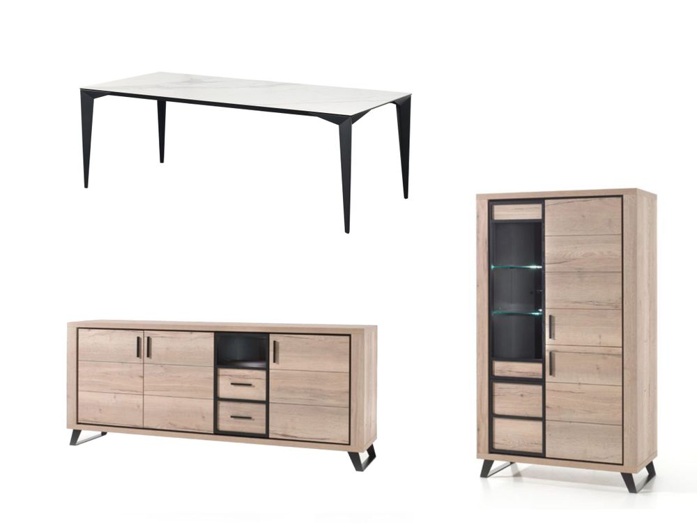 Eetkamer ROXANNE - Marmer/Hout C-LIE ROXANNE EK