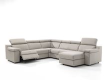 Hoeksalon MAMBO met relax - Grijs leder C-CAL-22-HKS-10-BT328