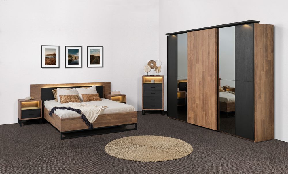 Slaapkamer JAIPUR - Old teak/Elegant Black C-MBR-JP-SK1