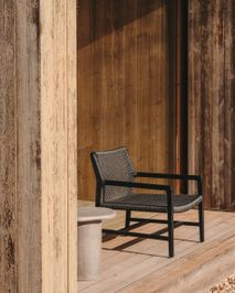Loungefauteuil SABOLLA - Zwart / Teakhout KAV J1700018MM01