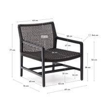Loungefauteuil SABOLLA - Zwart / Teakhout KAV J1700018MM01