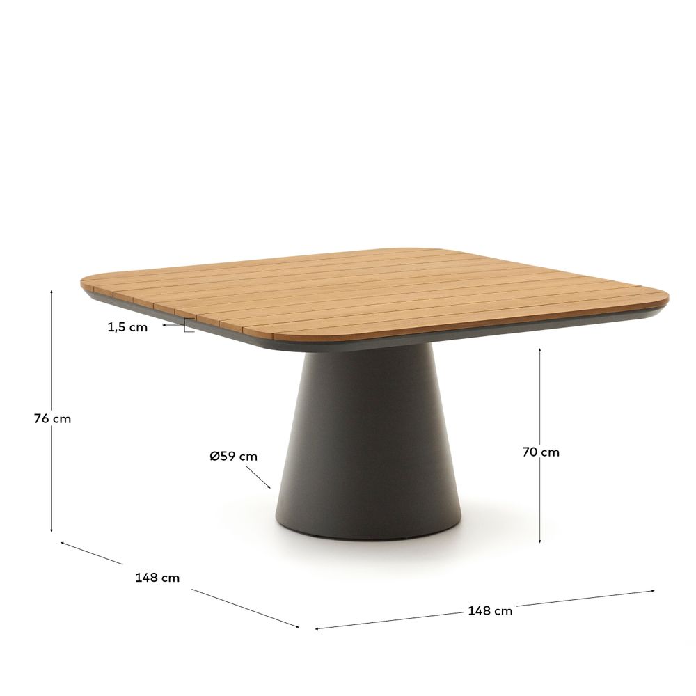 Tuintafel TUDONS - Teak / Aluminium KAV J01000064NN02